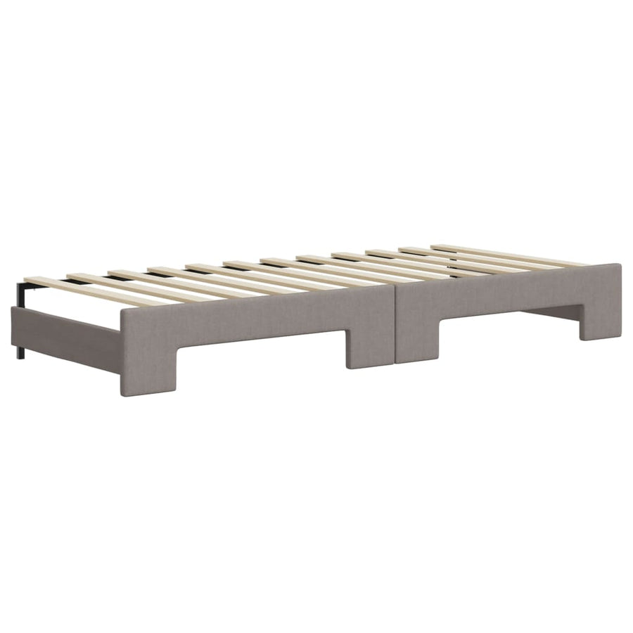 Slaapbank Stof 100 x 200 cm Taupe met onderschuifbed