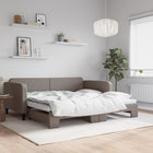 Slaapbank Stof 100 x 200 cm Taupe met onderschuifbed