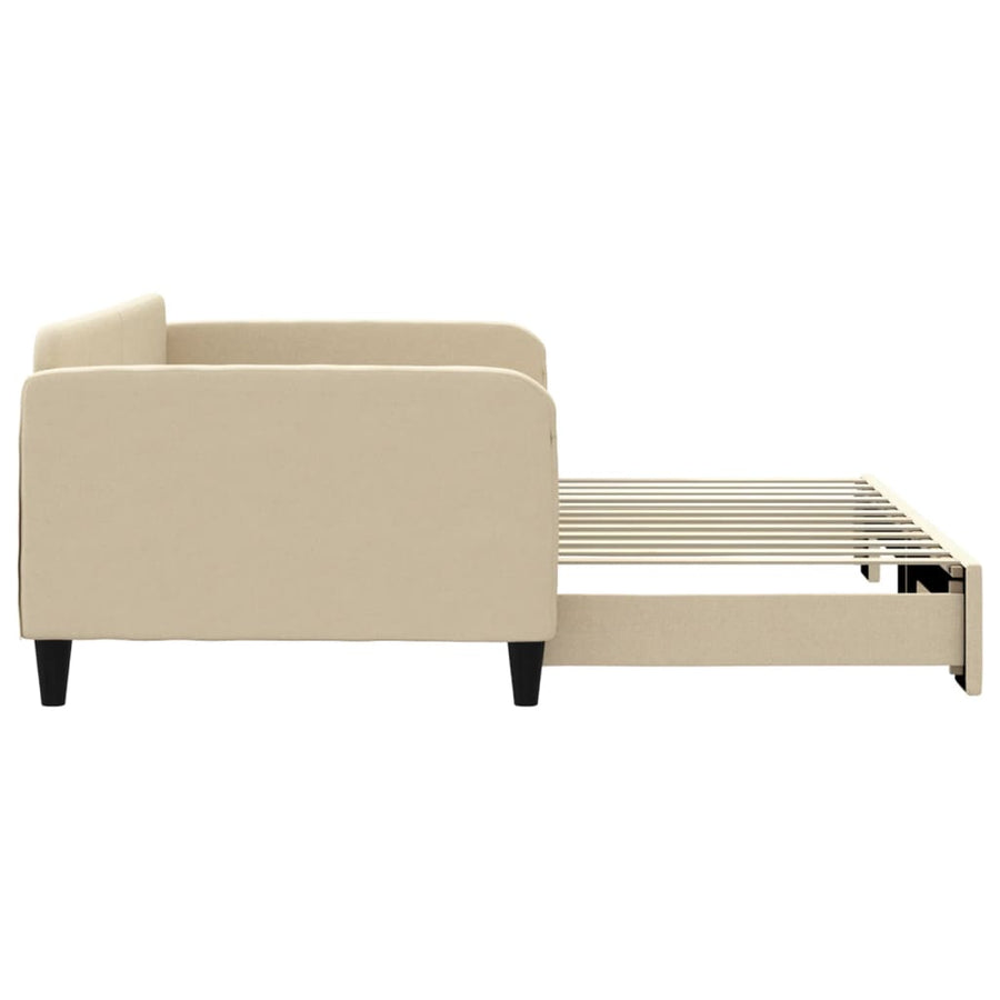 Slaapbank Stof Kleurig 100 x 200 cm Crème met onderschuifbed