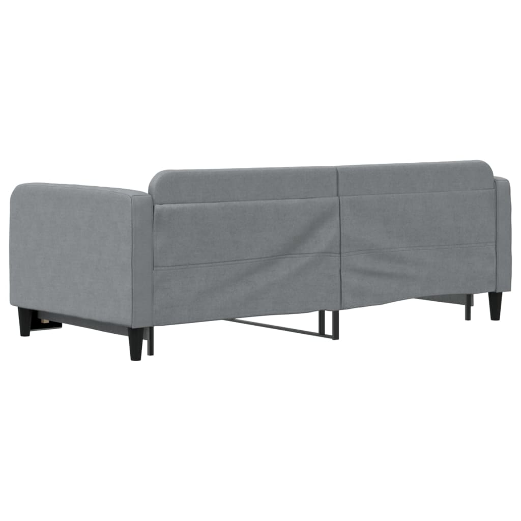 Slaapbank met onderschuifbed 90x190 cm stof lichtgrijs