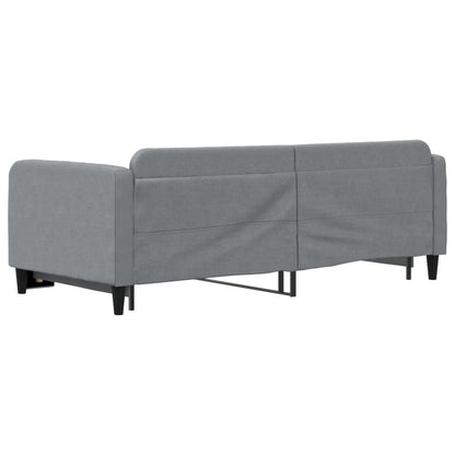 Slaapbank met onderschuifbed 90x190 cm stof lichtgrijs