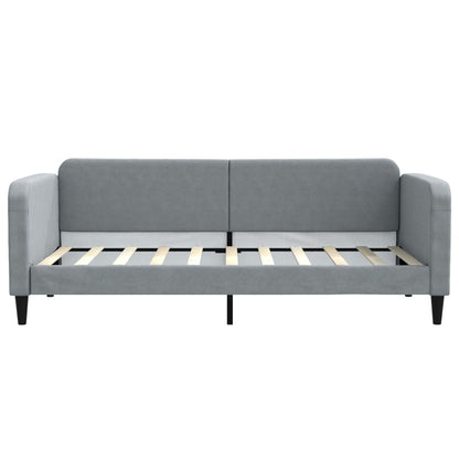 Slaapbank met onderschuifbed 90x190 cm stof lichtgrijs