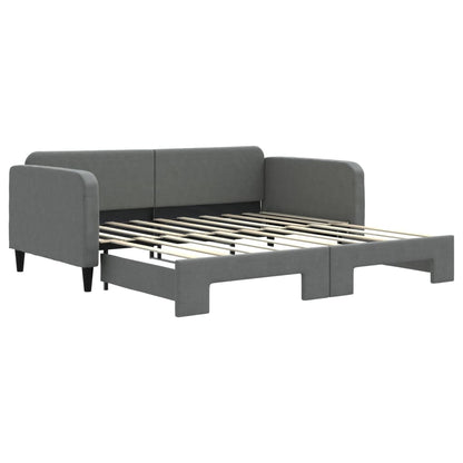 Slaapbank Stof 90 x 190 cm Donkergrijs met onderschuifbed