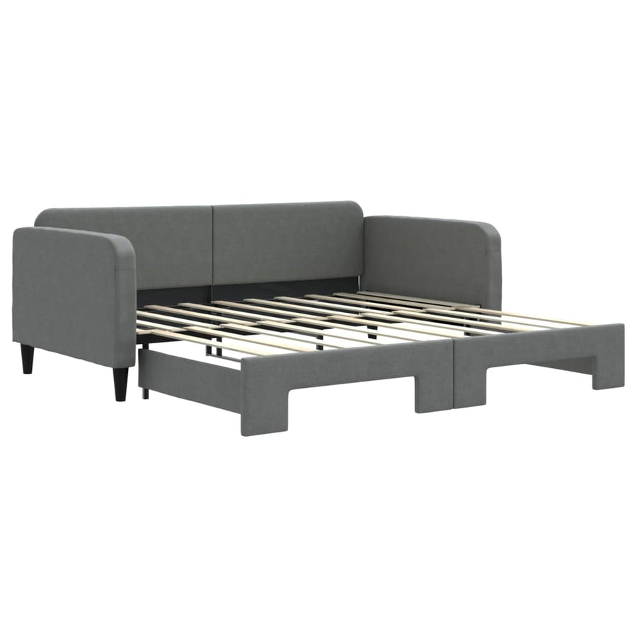 Slaapbank Stof 90 x 190 cm Donkergrijs met onderschuifbed