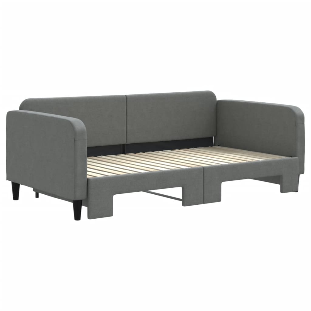 Slaapbank Stof 90 x 190 cm Donkergrijs met onderschuifbed