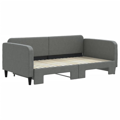 Slaapbank Stof 90 x 190 cm Donkergrijs met onderschuifbed