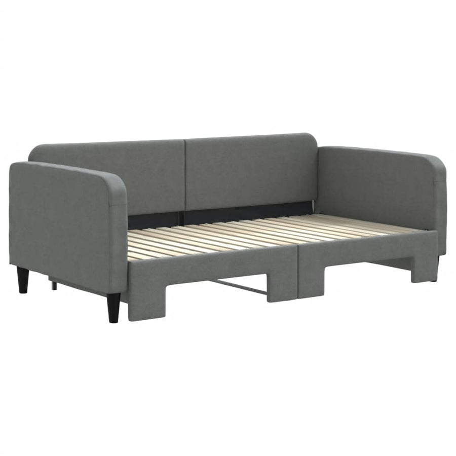 Slaapbank Stof 90 x 190 cm Donkergrijs met onderschuifbed