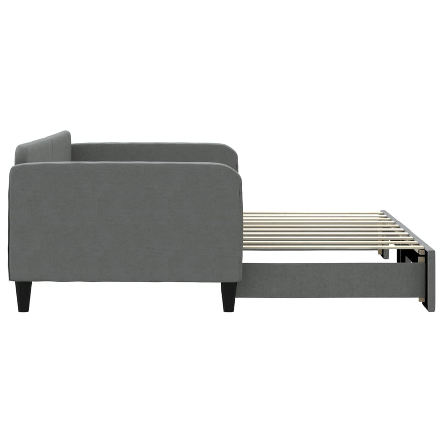 Slaapbank Stof 90 x 190 cm Donkergrijs met onderschuifbed