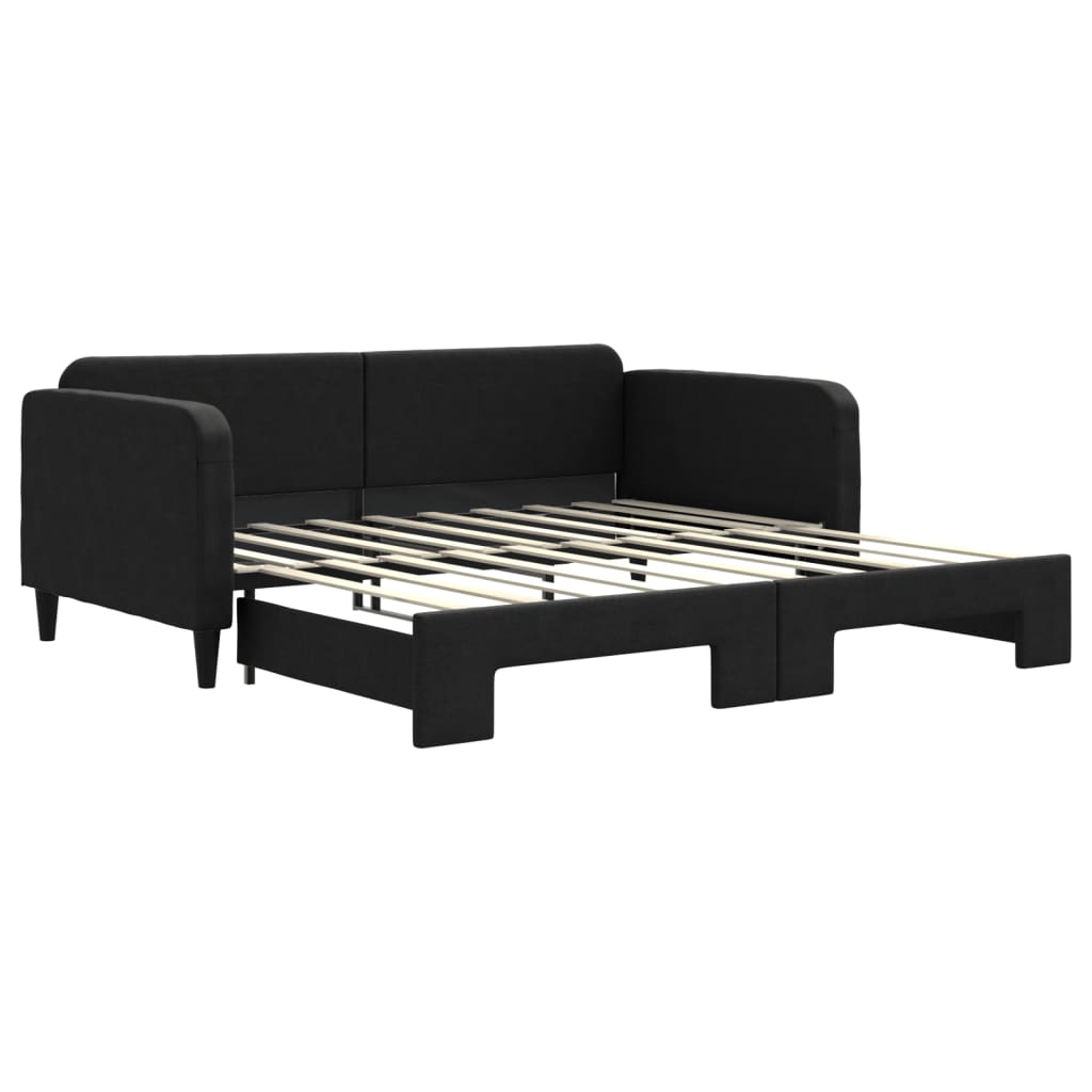 Slaapbank Stof Zwart 90 x 190 cm