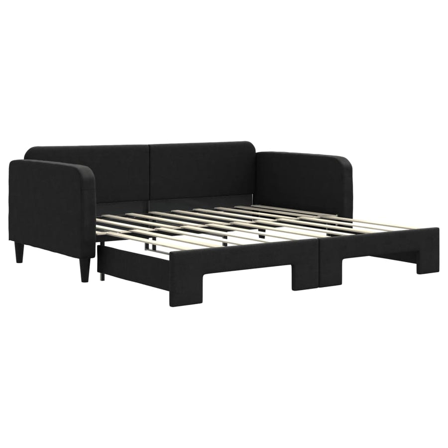 Slaapbank Stof Zwart 90 x 190 cm
