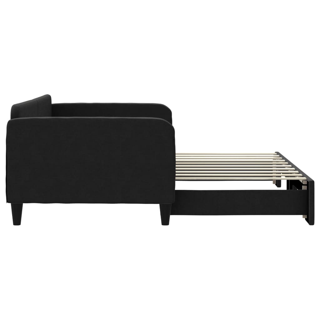 Slaapbank Stof Zwart 90 x 190 cm