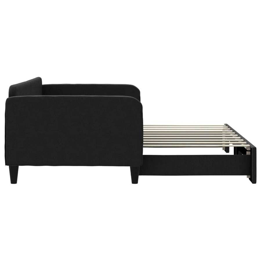 Slaapbank Stof Zwart 90 x 190 cm