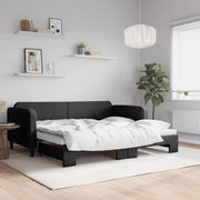 Slaapbank stof zwart 90x190 cm