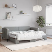 Slaapbank onderschuifbed 80x200 cm lichtgrijs