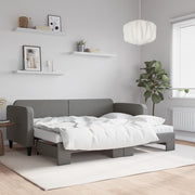 Slaapbank onderschuifbed 80x200 cm donkergrijs