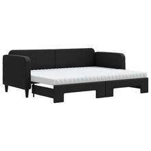 Slaapbank Sen Stof 80 x 200 cm Zwart met onderschuifbed en matras