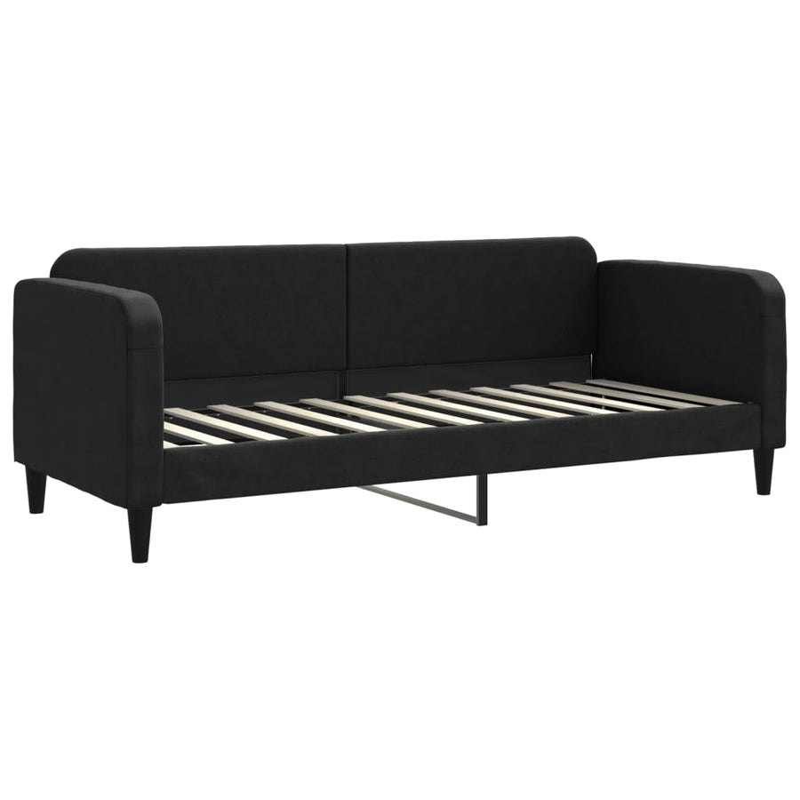 Slaapbank Sen Stof 80 x 200 cm Zwart met onderschuifbed en matras