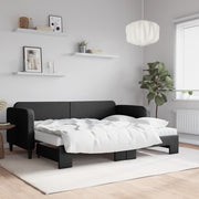 Slaapbank met onderschuifbed 80x200 cm zwart