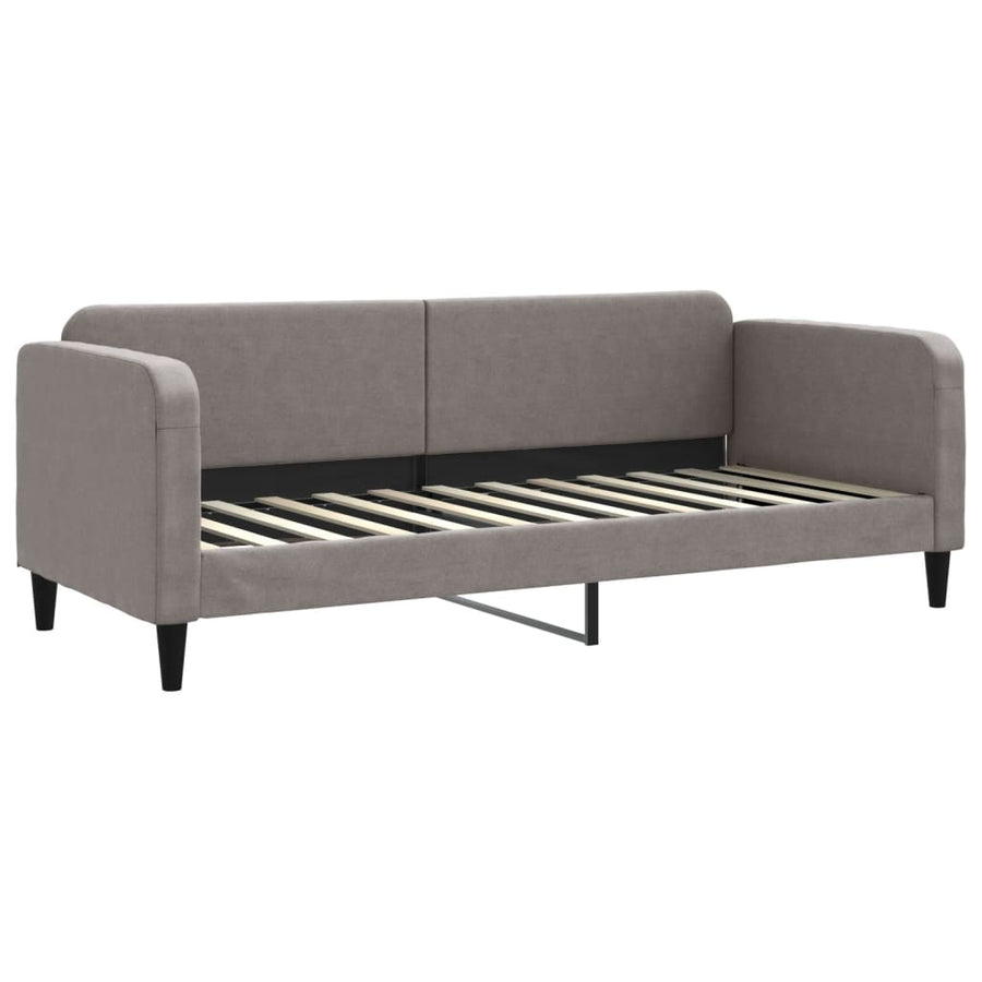 Slaapbank Sen Stof 80 x 200 cm Taupe met onderschuifbed en matras