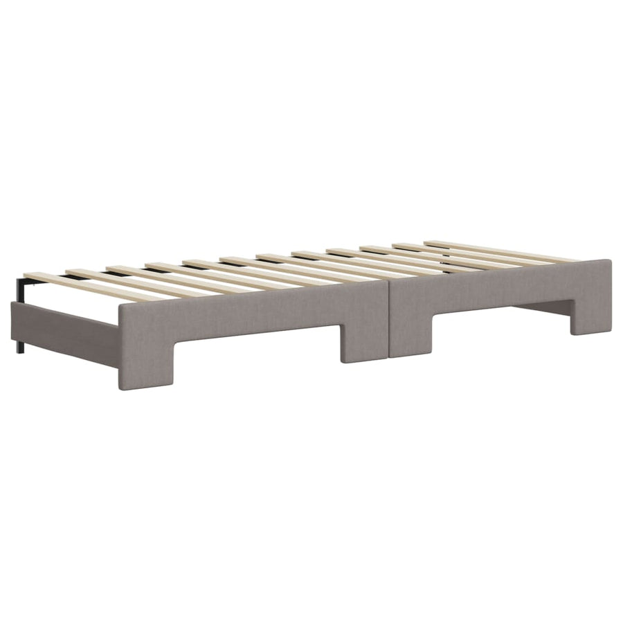 Slaapbank Sen Stof 80 x 200 cm Taupe met onderschuifbed en matras