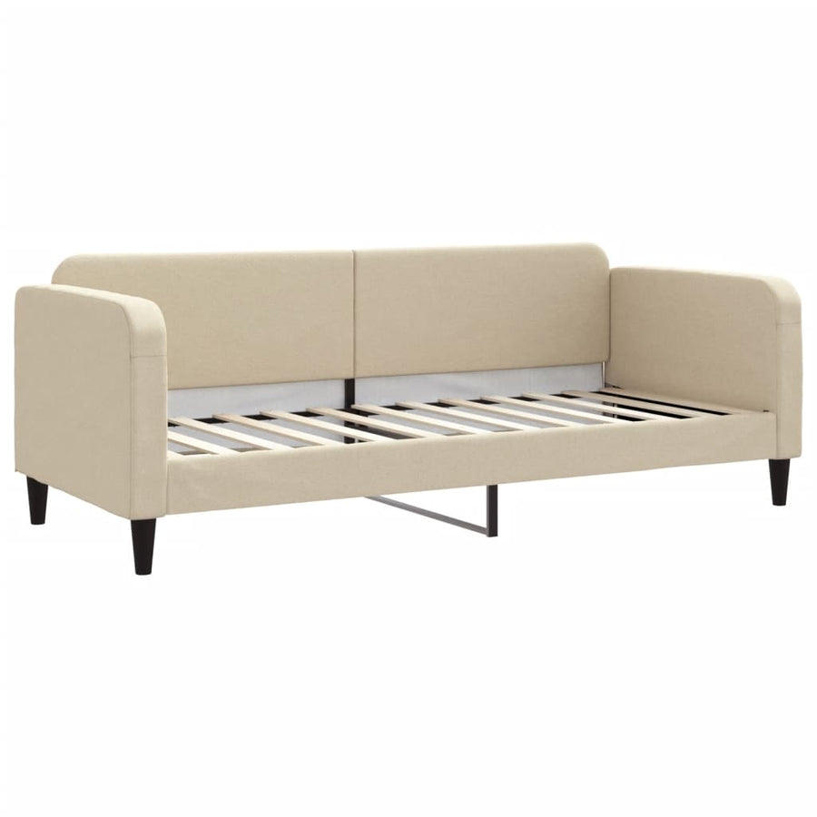 Slaapbank Sen Stof 80 x 200 cm Crème met onderschuifbed en matras