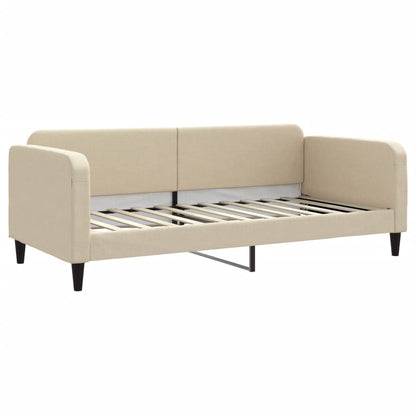 Slaapbank Sen Stof 90 x 200 cm Crème met onderschuifbed en matras