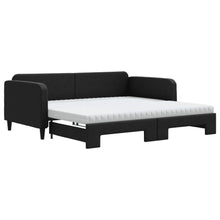 Slaapbank Sen Stof 100 x 200 cm Zwart met onderschuifbed en matras