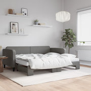 Slaapbank onderschuifbed 90x190 cm stof donkergroen