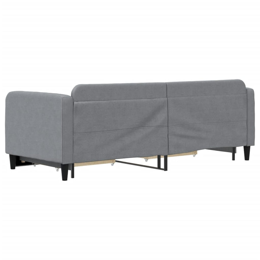 Slaapbank S Stof 80 x 200 cm Lichtgrijs met onderschuifbed en lade