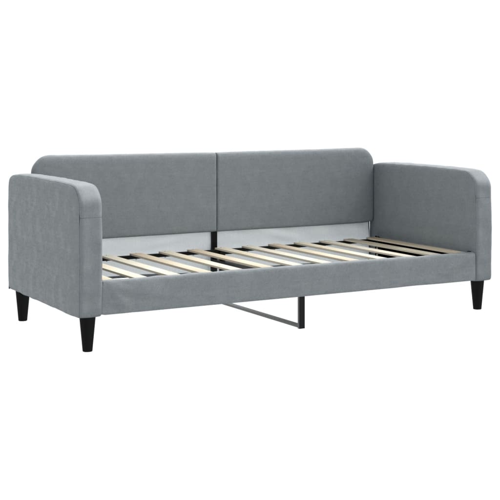 Slaapbank S Stof 80 x 200 cm Lichtgrijs met onderschuifbed en lade