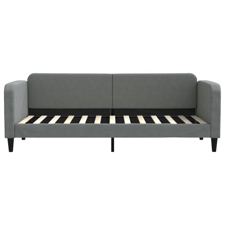 Slaapbank Onderschuifbed En Lades Stof 80 x 200 cm Donkergrijs met onderschuifbed en lade