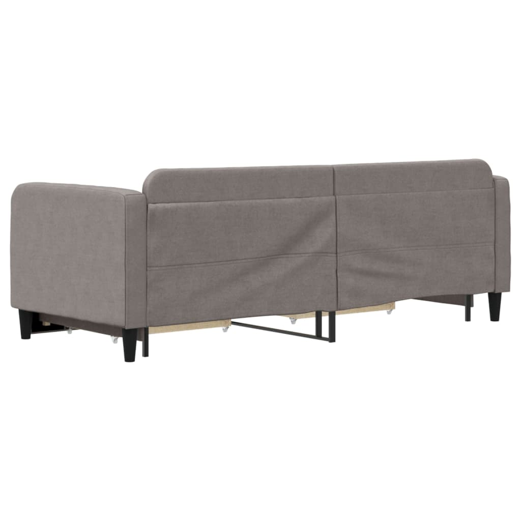 Slaapbank S Stof 80 x 200 cm Taupe met onderschuifbed en lade