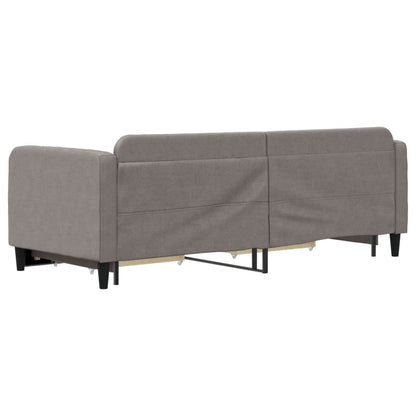 Slaapbank S Stof 80 x 200 cm Taupe met onderschuifbed en lade