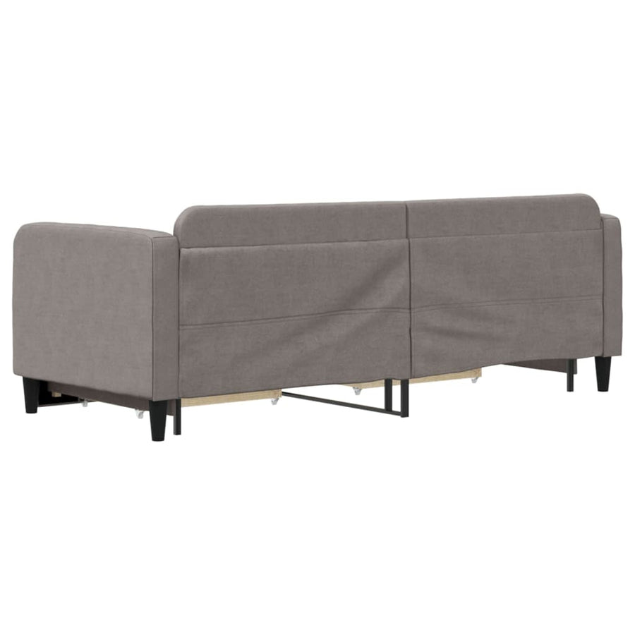 Slaapbank S Stof 80 x 200 cm Taupe met onderschuifbed en lade