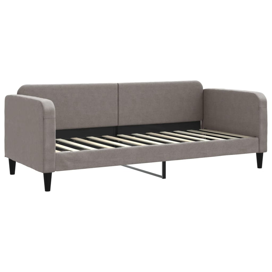 Slaapbank S Stof 80 x 200 cm Taupe met onderschuifbed en lade