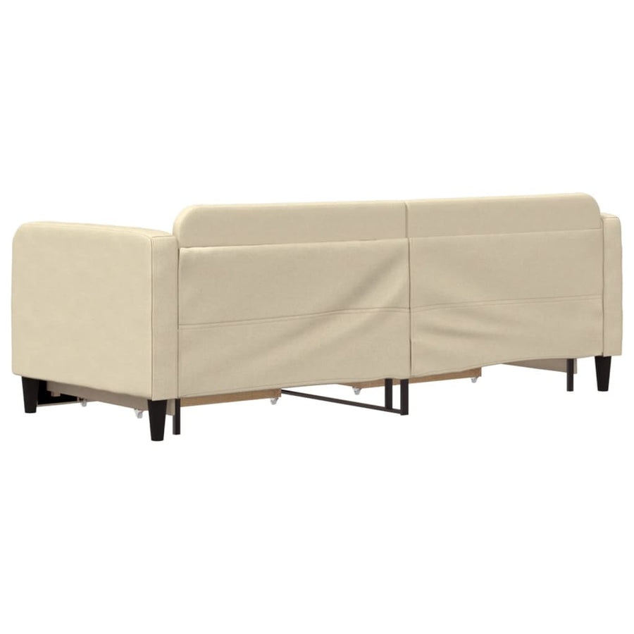 Slaapbank S Stof Kleur 80 x 200 cm Crème met onderschuifbed en lade