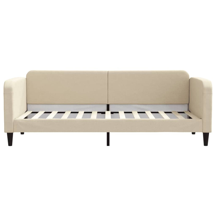 Slaapbank S Stof Kleur 80 x 200 cm Crème met onderschuifbed en lade