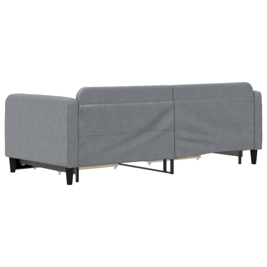 Slaapbank S 90X200 Cm Stof Lichtgrijs met onderschuifbed en lade