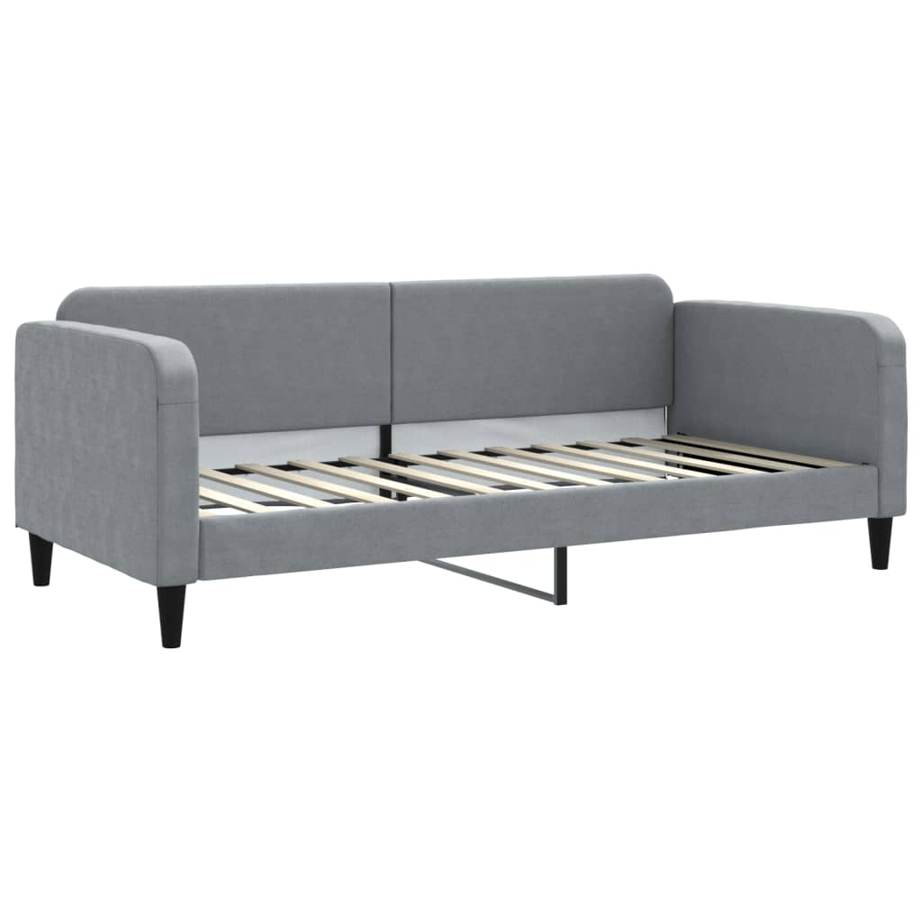 Slaapbank S 90X200 Cm Stof Lichtgrijs met onderschuifbed en lade