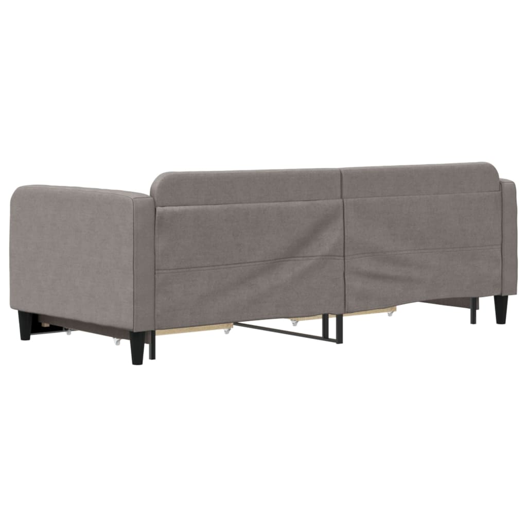 Slaapbank Met Onderschuifbed En Lades 90X200 Cm Stof Taupe Taupe 90 x 200 cm