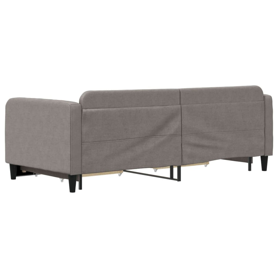 Slaapbank Met Onderschuifbed En Lades 90X200 Cm Stof Taupe Taupe 90 x 200 cm
