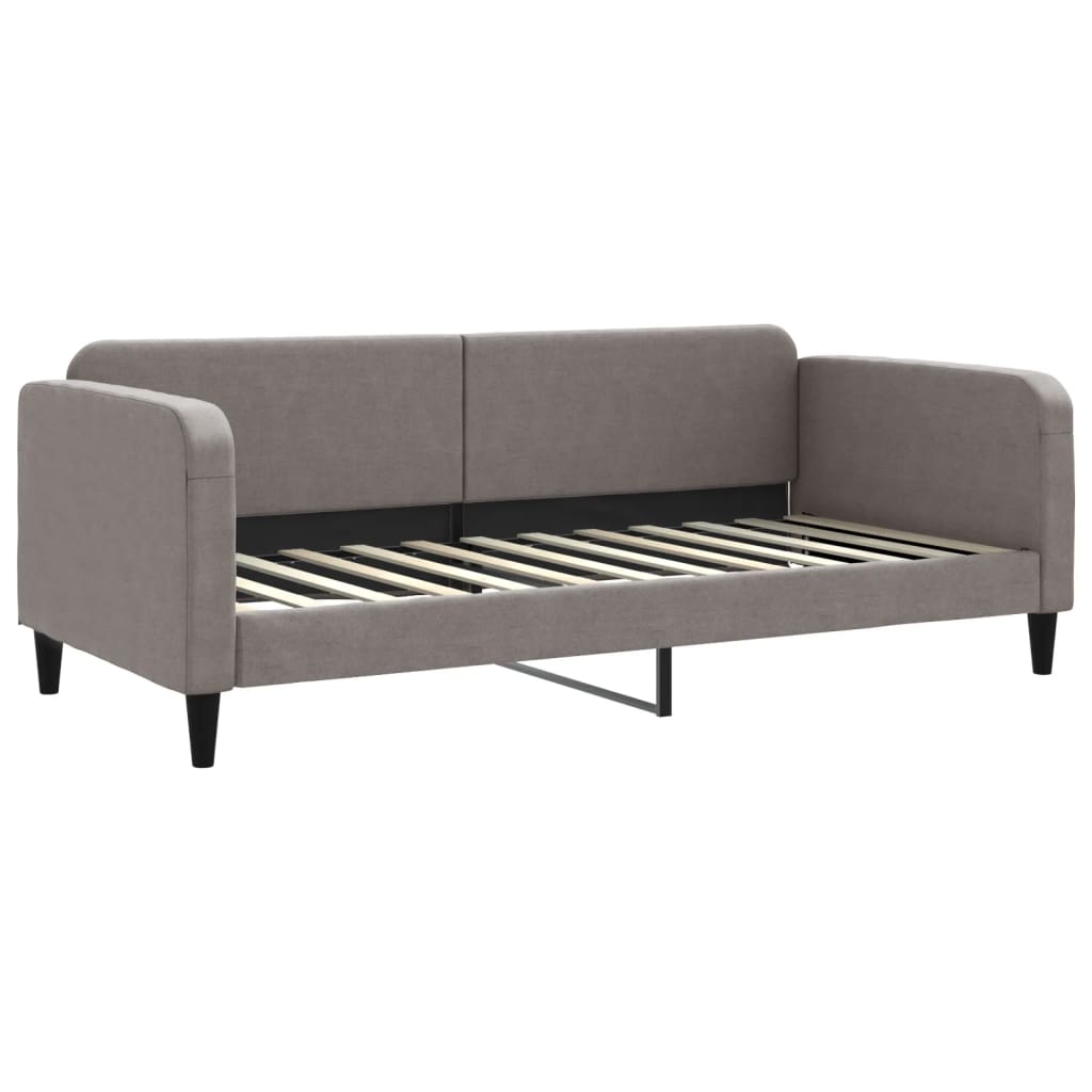 Slaapbank Met Onderschuifbed En Lades 90X200 Cm Stof Taupe Taupe 90 x 200 cm