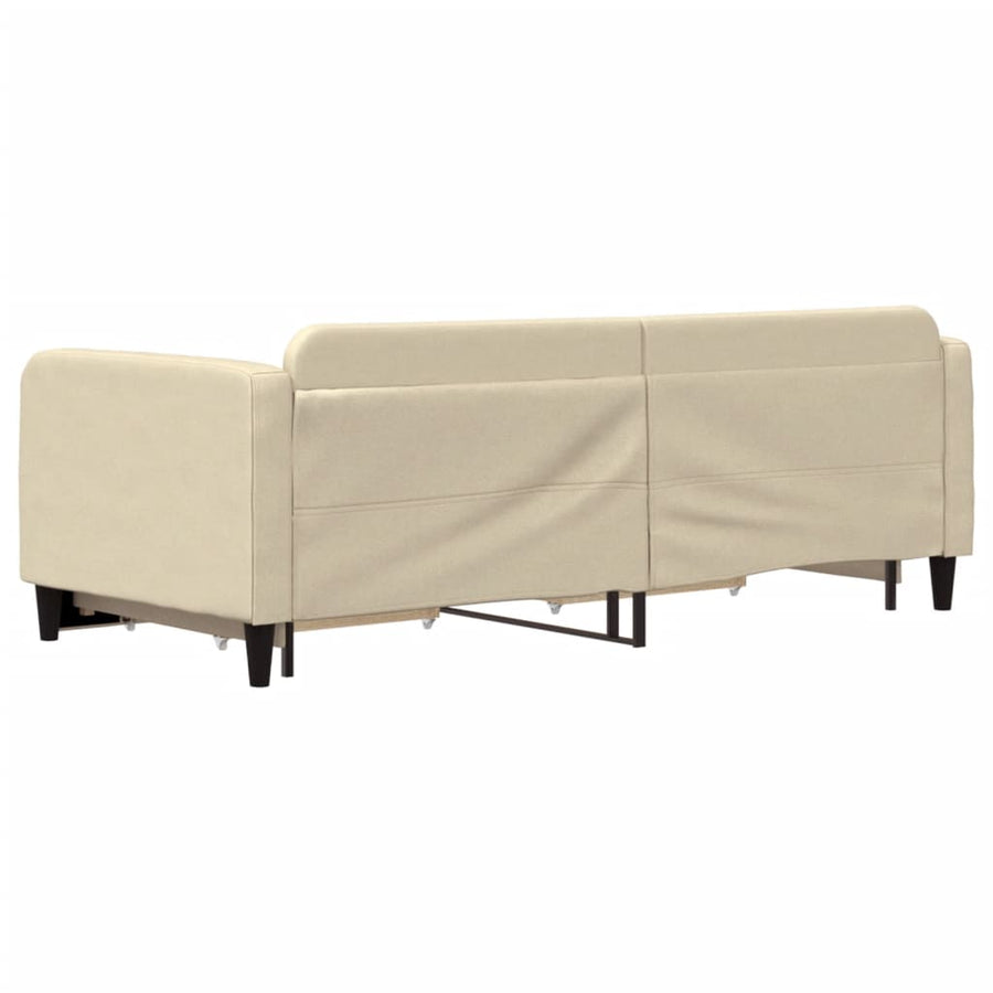 Slaapbank S Stof Kleur 90 x 200 cm Crème met onderschuifbed en lade