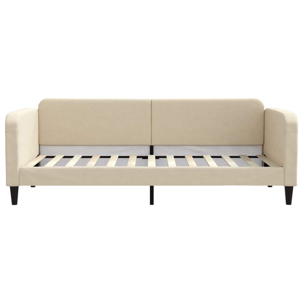 Slaapbank S Stof Kleur 90 x 200 cm Crème met onderschuifbed en lade
