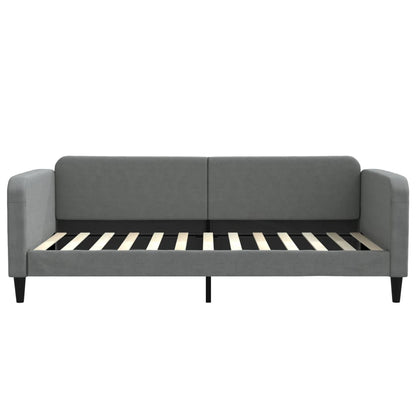 Slaapbank Onderschuifbed En Lades Stof 100 x 200 cm Donkergrijs met onderschuifbed en lade