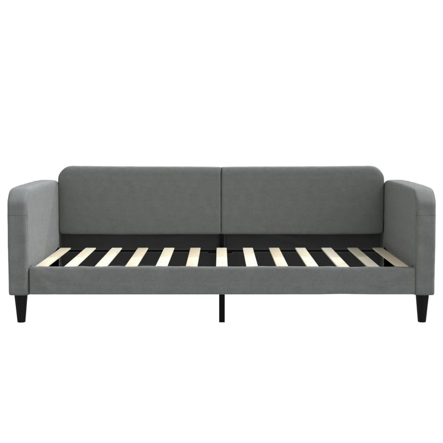 Slaapbank Onderschuifbed En Lades Stof 100 x 200 cm Donkergrijs met onderschuifbed en lade