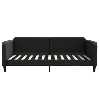 Slaapbank S Stof 100 x 200 cm Zwart met onderschuifbed en lade
