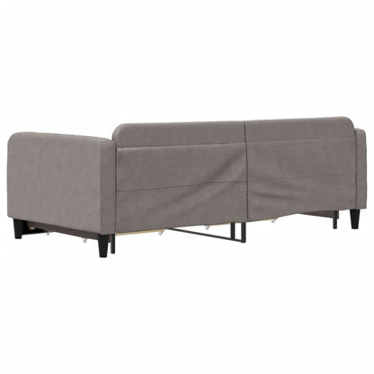 Slaapbank S Stof 100 x 200 cm Taupe met onderschuifbed en lade
