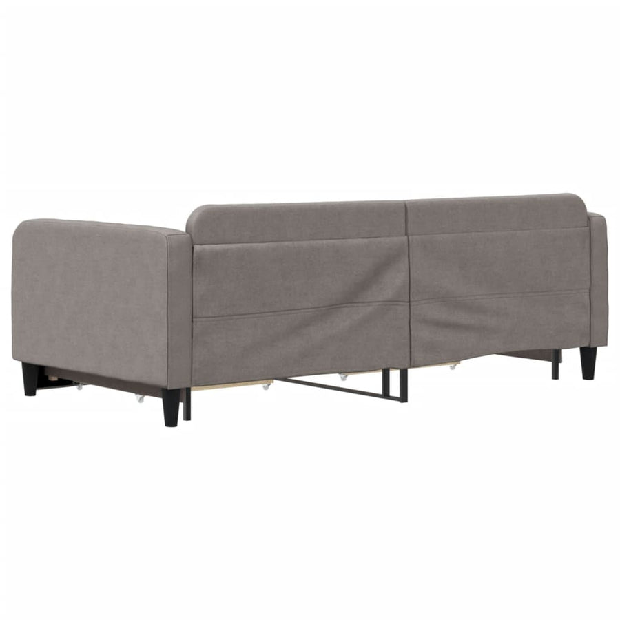 Slaapbank S Stof 100 x 200 cm Taupe met onderschuifbed en lade