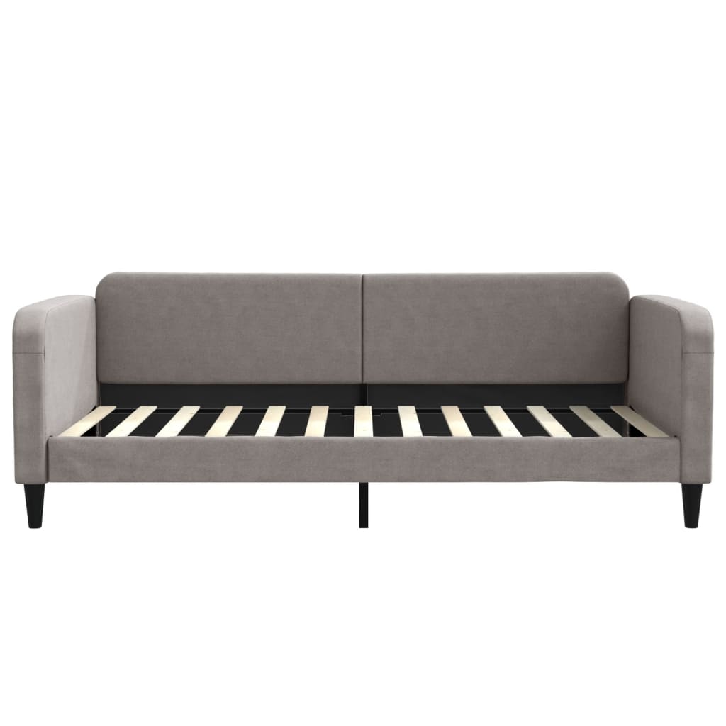 Slaapbank S Stof 100 x 200 cm Taupe met onderschuifbed en lade